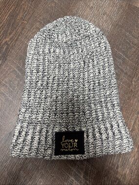 Love Your Melon Black & White Marled Knit Cuffed Beanie